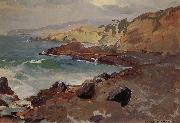 Franz Bischoff Untitled Coastal Seascape oil